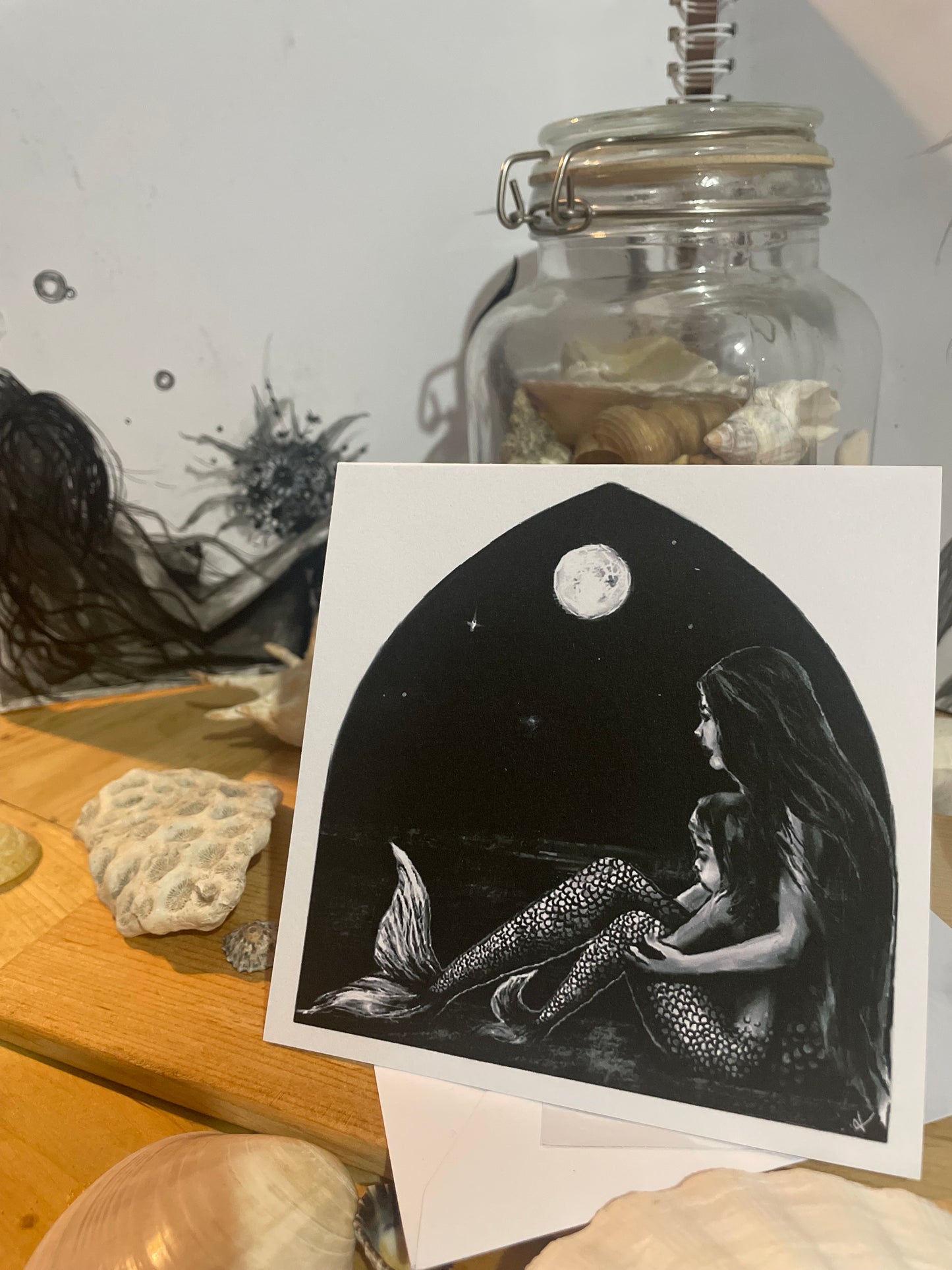 Mermaid Art Card "Divine Mother" - by Dawn Victoria