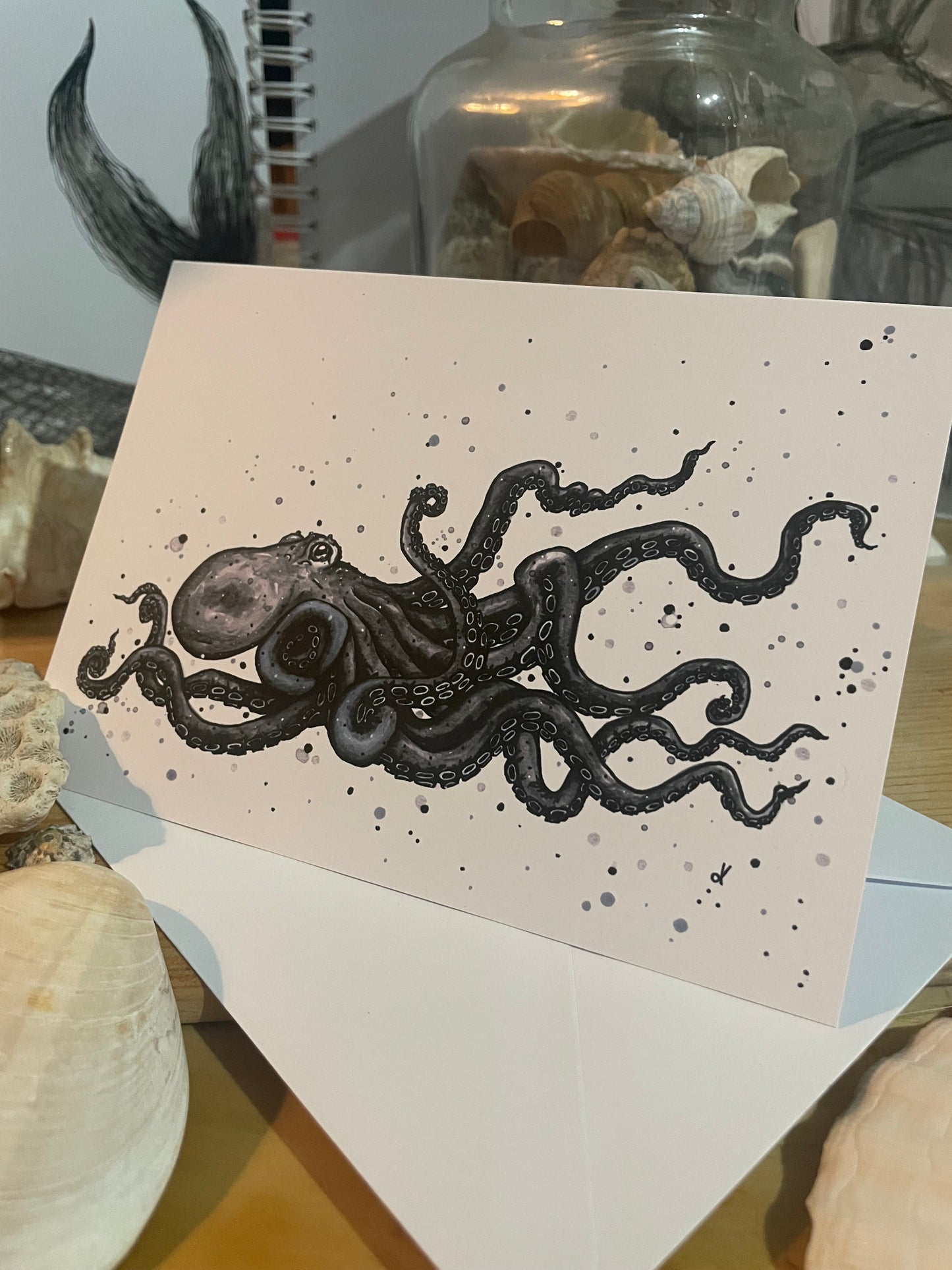 Nautical Art Card "The Mighty Atlantic Octopus" - by Dawn Victoria