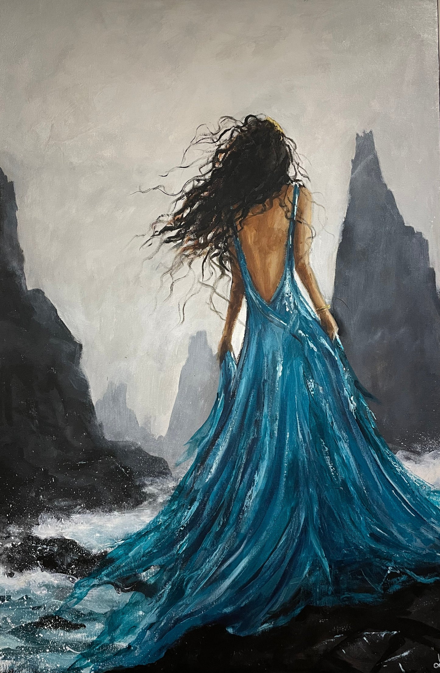 Original Artwork "Beautiful Loneliness" Acrylic Painting on 24 x 36 in canvas