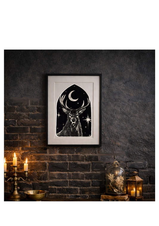 The Stag – Moonlit Messenger | Limited Edition Fine Art Prints