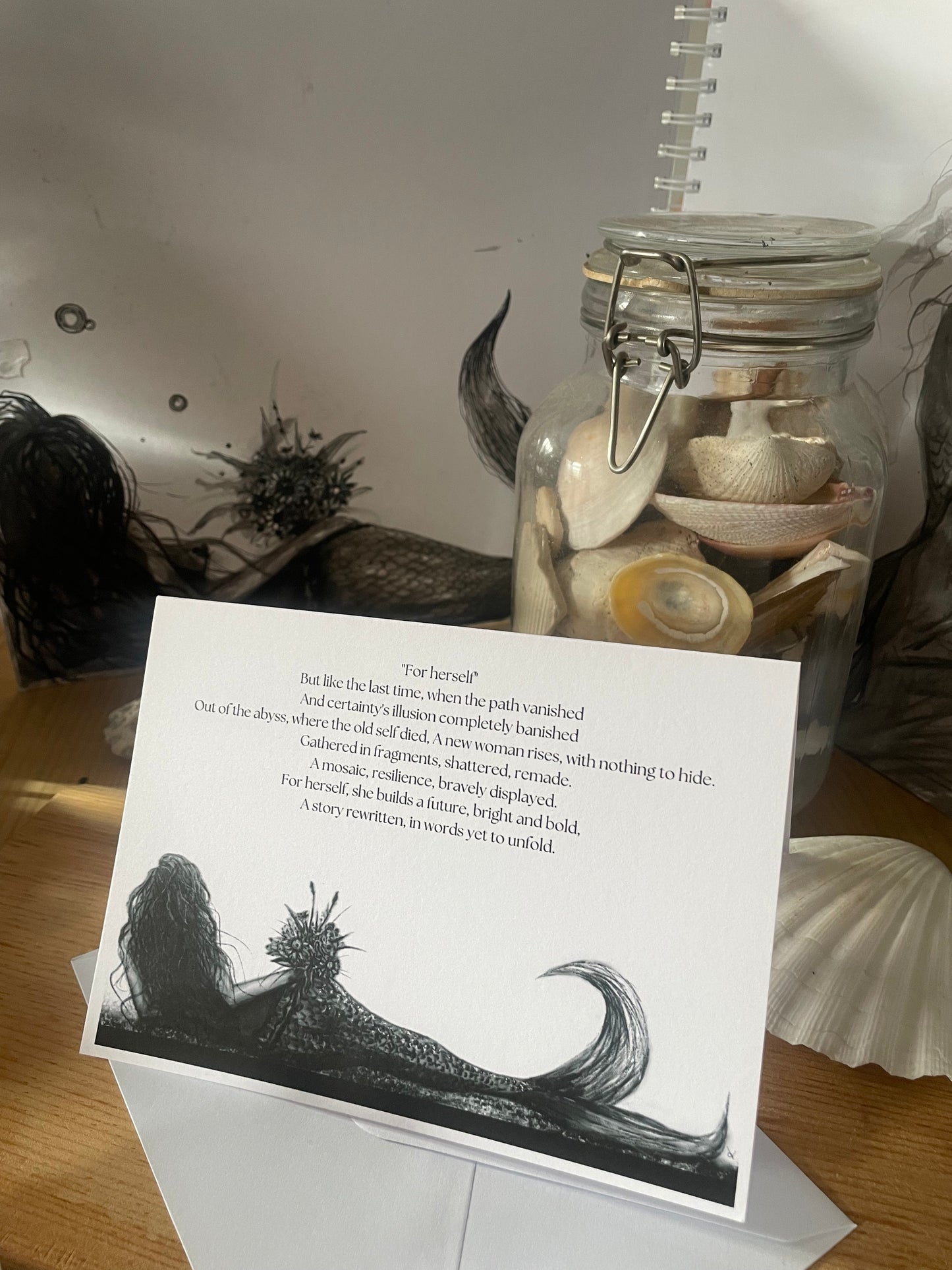 Mermaid Art Card "For Herself" - by Dawn Victoria