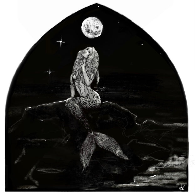 Mermaid Art Card "Divine Moon Maid" - by Dawn Victoria