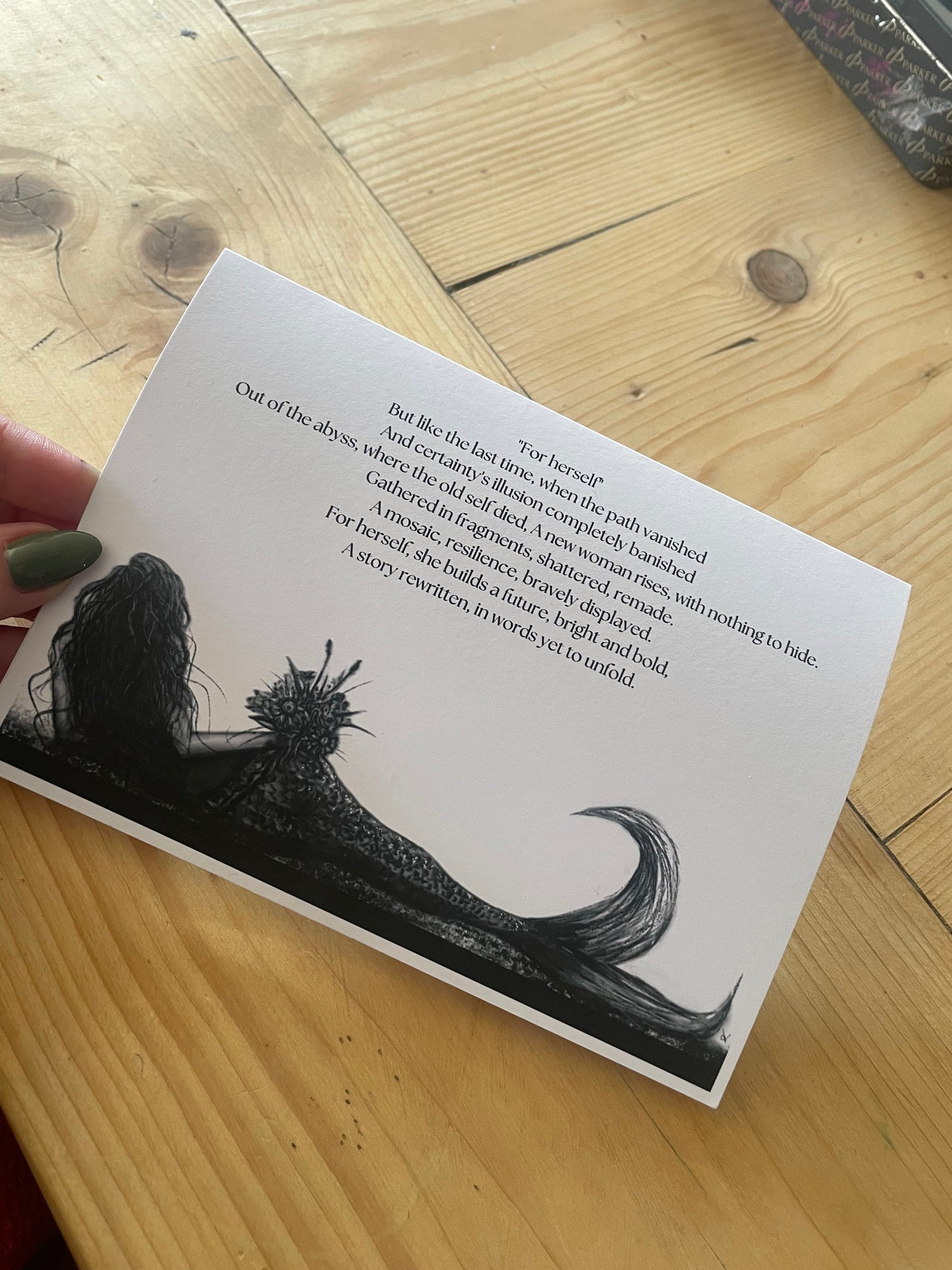 Mermaid Art Card "For Herself" - by Dawn Victoria