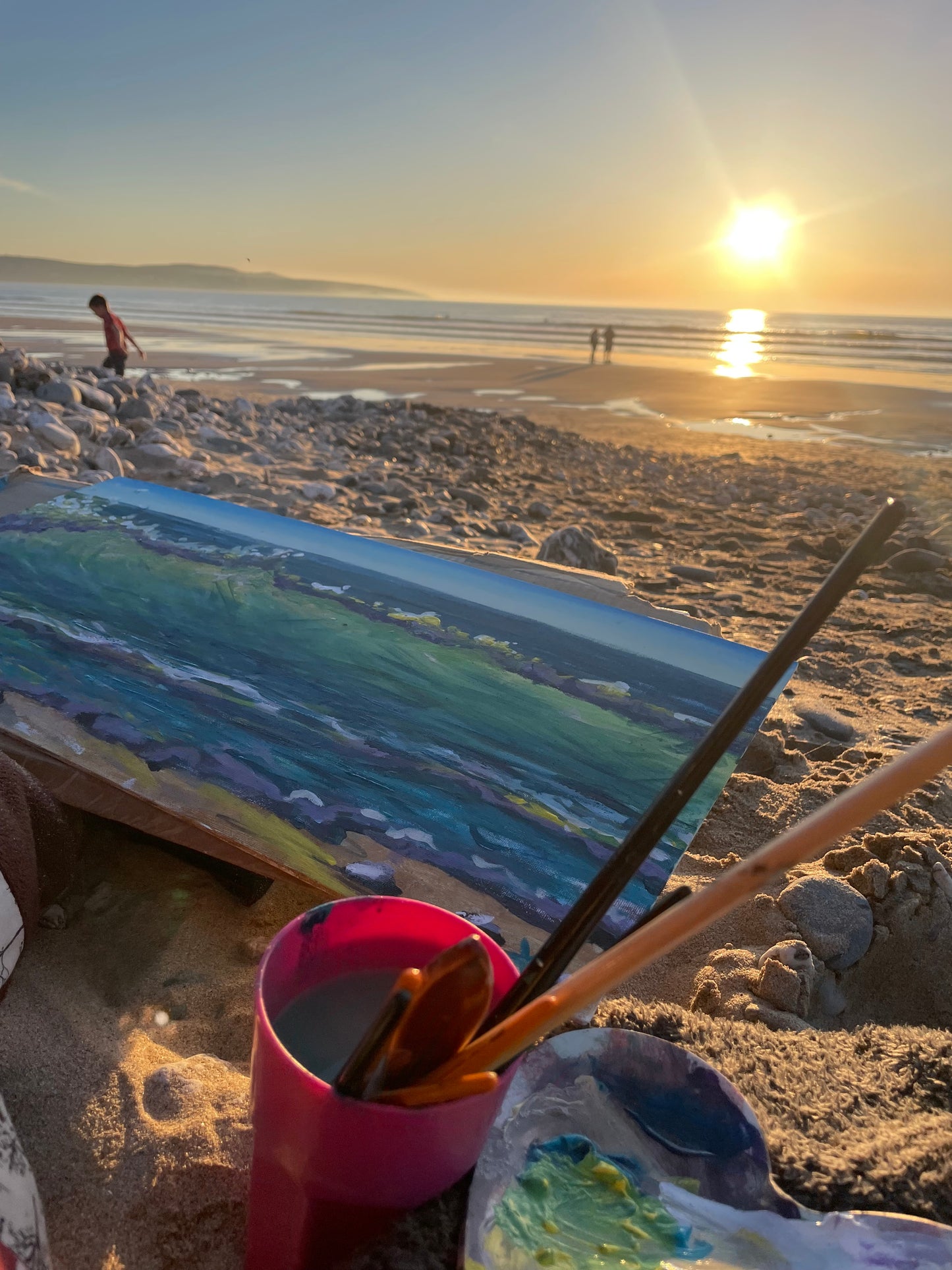 Original Artwork "Godrevy Wave Study #1" Plein-Air Painting on 60 x 30 cm board