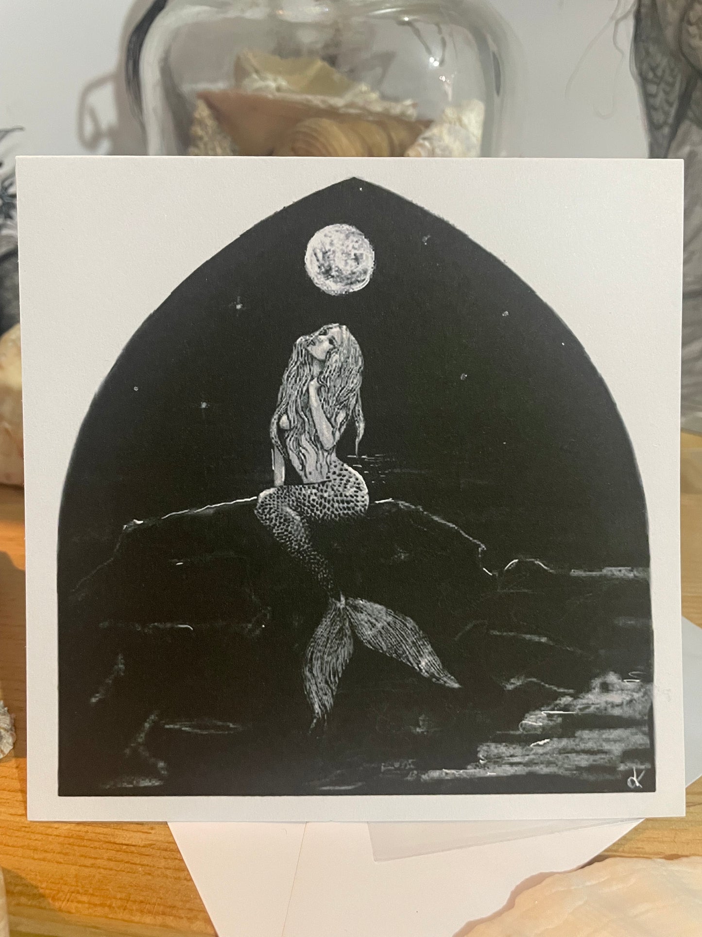 Mermaid Art Card "Divine Moon Maid" - by Dawn Victoria