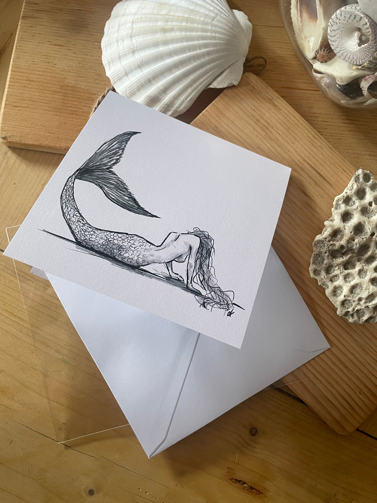 Mermaid Arts Card "And Rest" - by Dawn Victoria