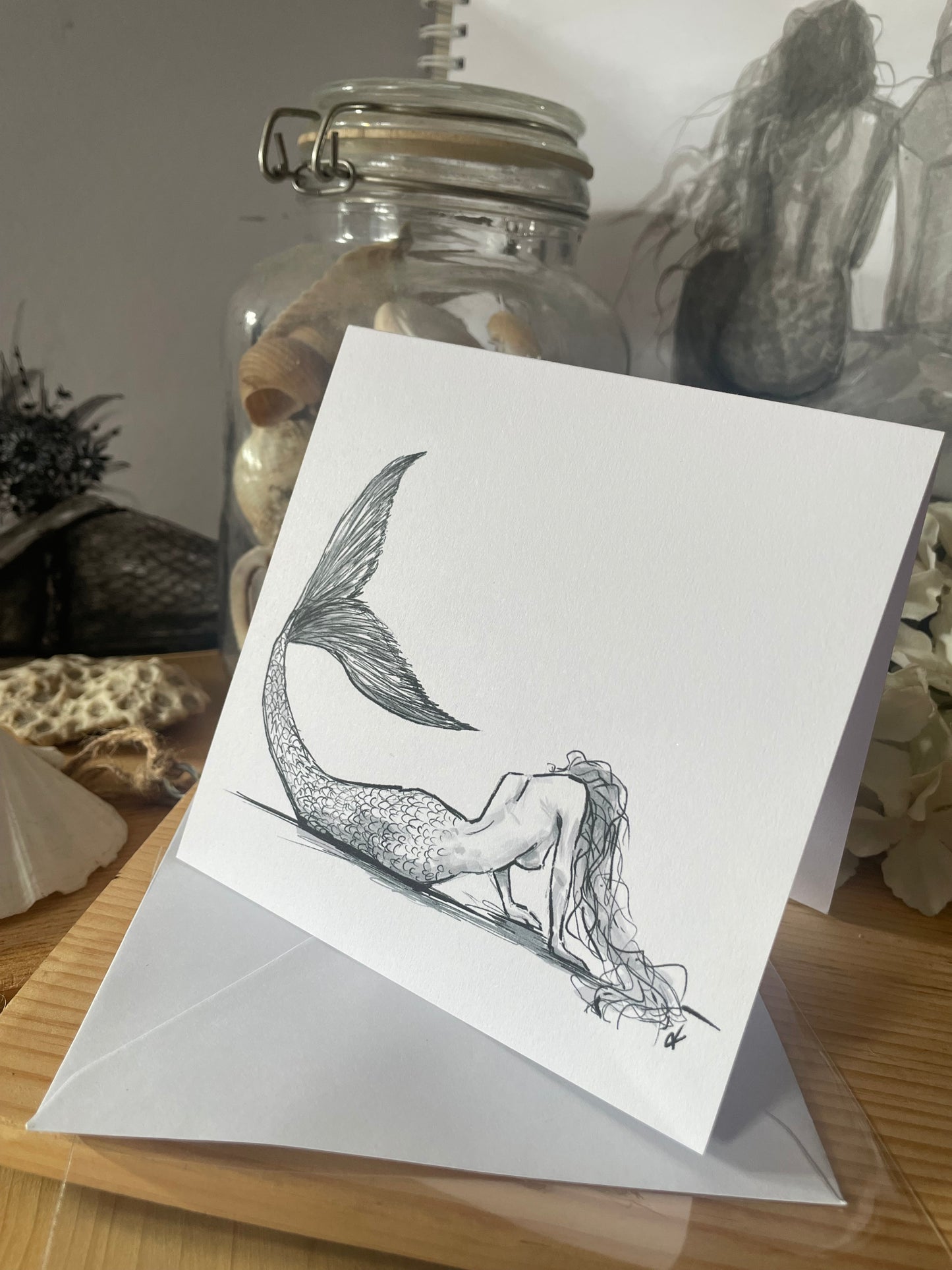 Mermaid Arts Card "And Rest" - by Dawn Victoria