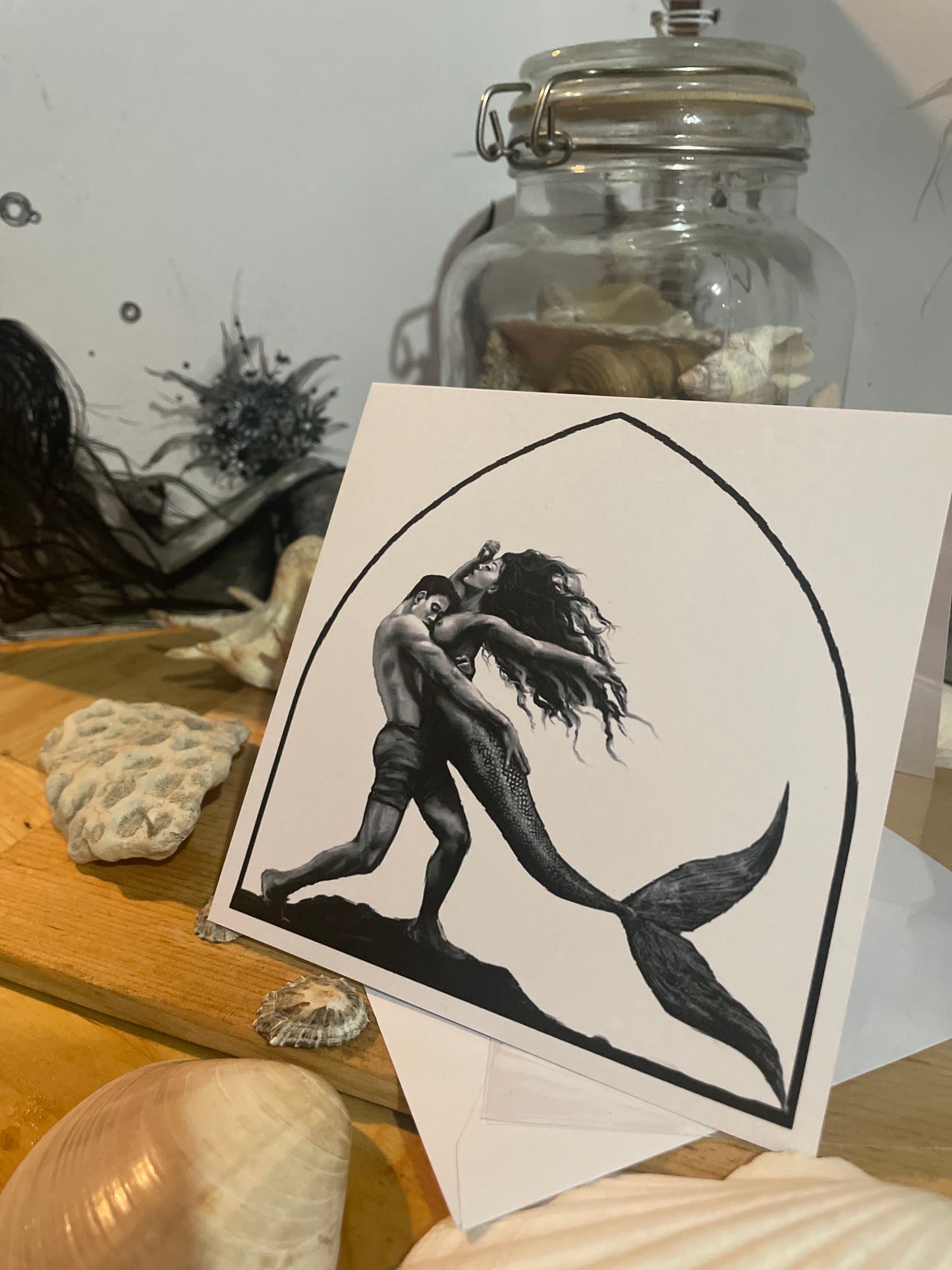 Mermaid Art Card Collection - "Divine" 5 Pack of Original Mermaid Art Designs - by Dawn Victoria