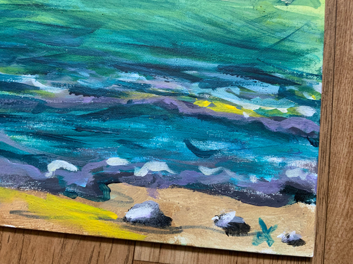 Original Artwork "Godrevy Wave Study #1" Plein-Air Painting on 60 x 30 cm board