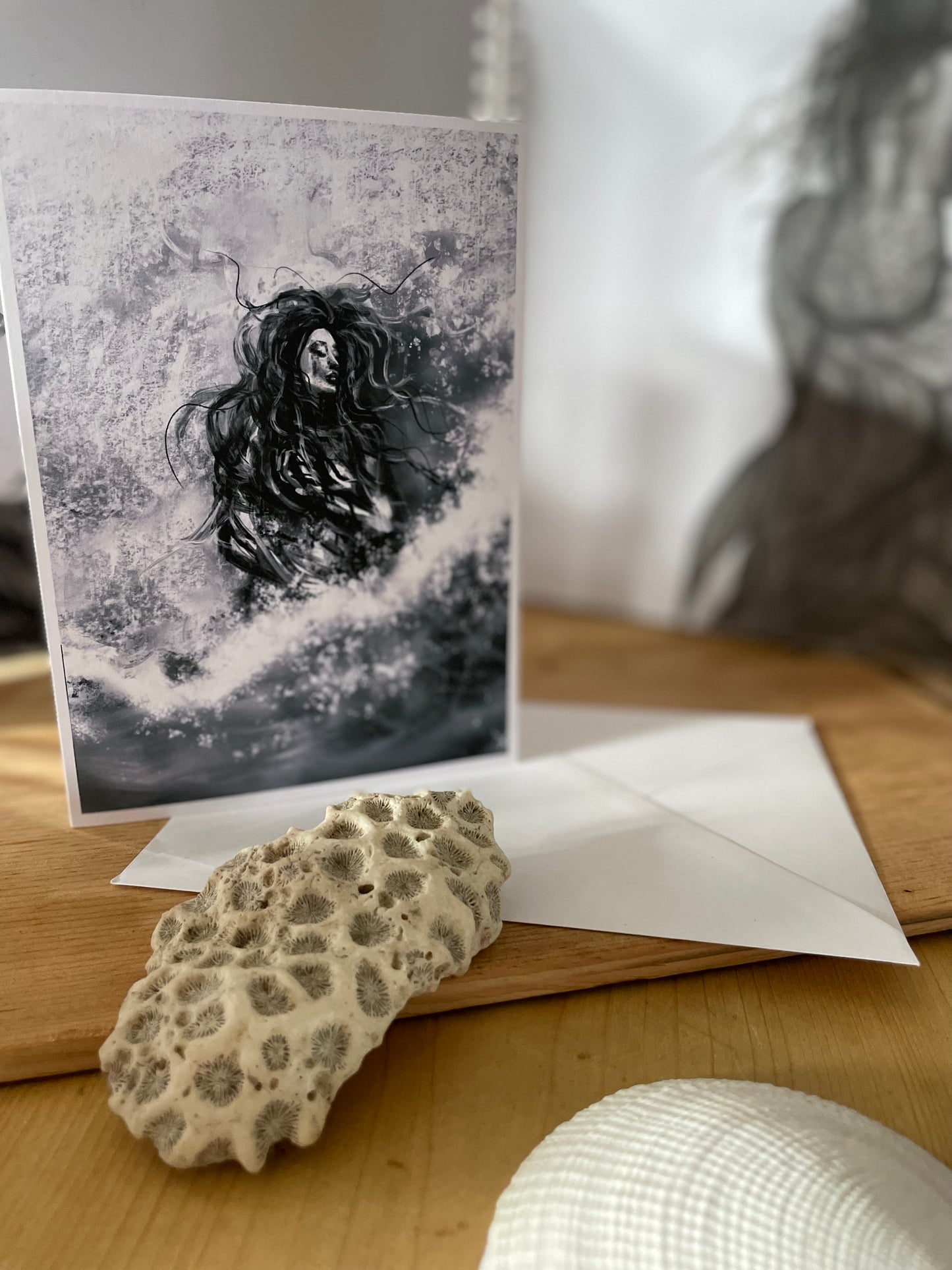 Mermaid Art Card "Tuck Me In" - by Dawn Victoria