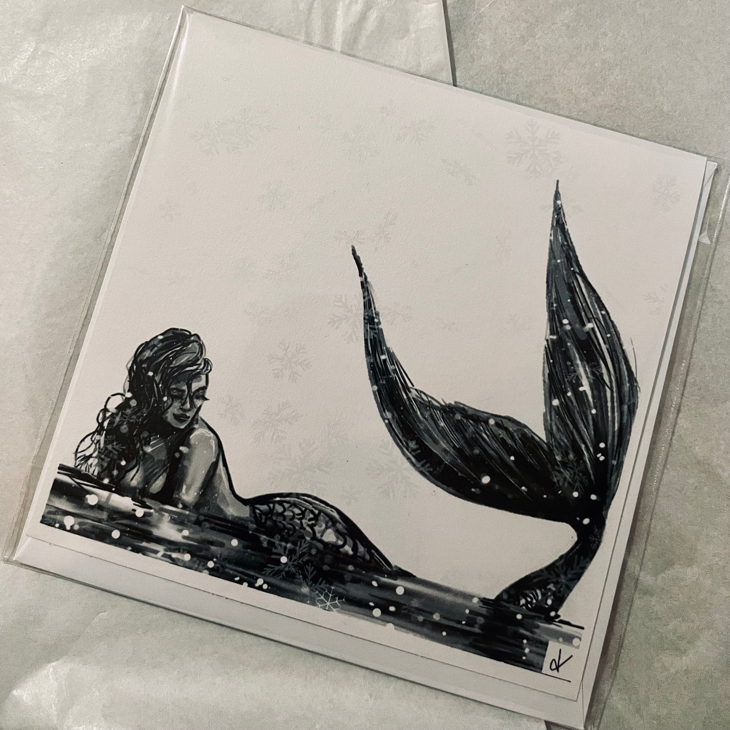 Christmas Cards - Mermaid Art by Dawn Victoria