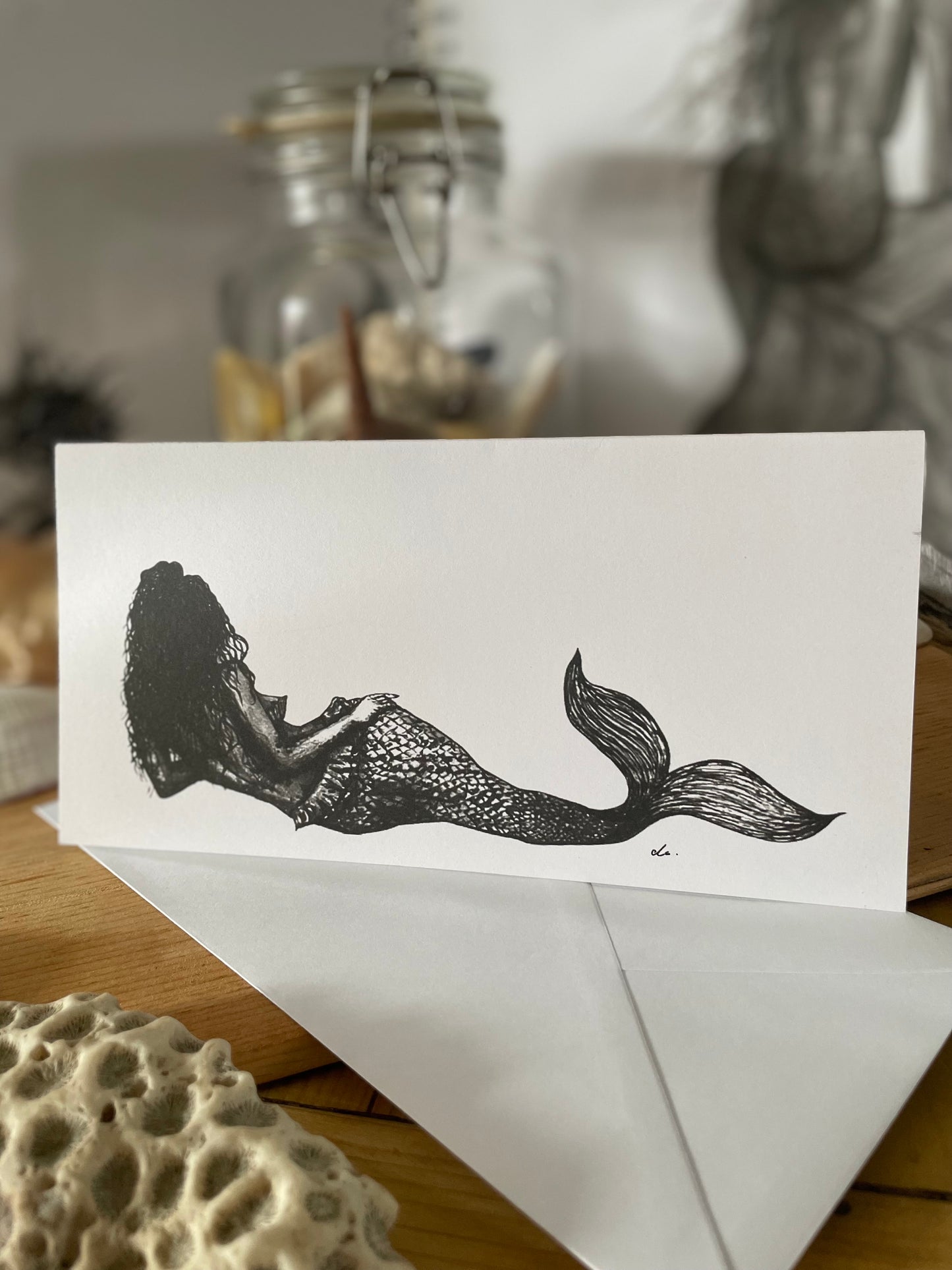 Mermaid Art Card "She" - by Dawn Victoria