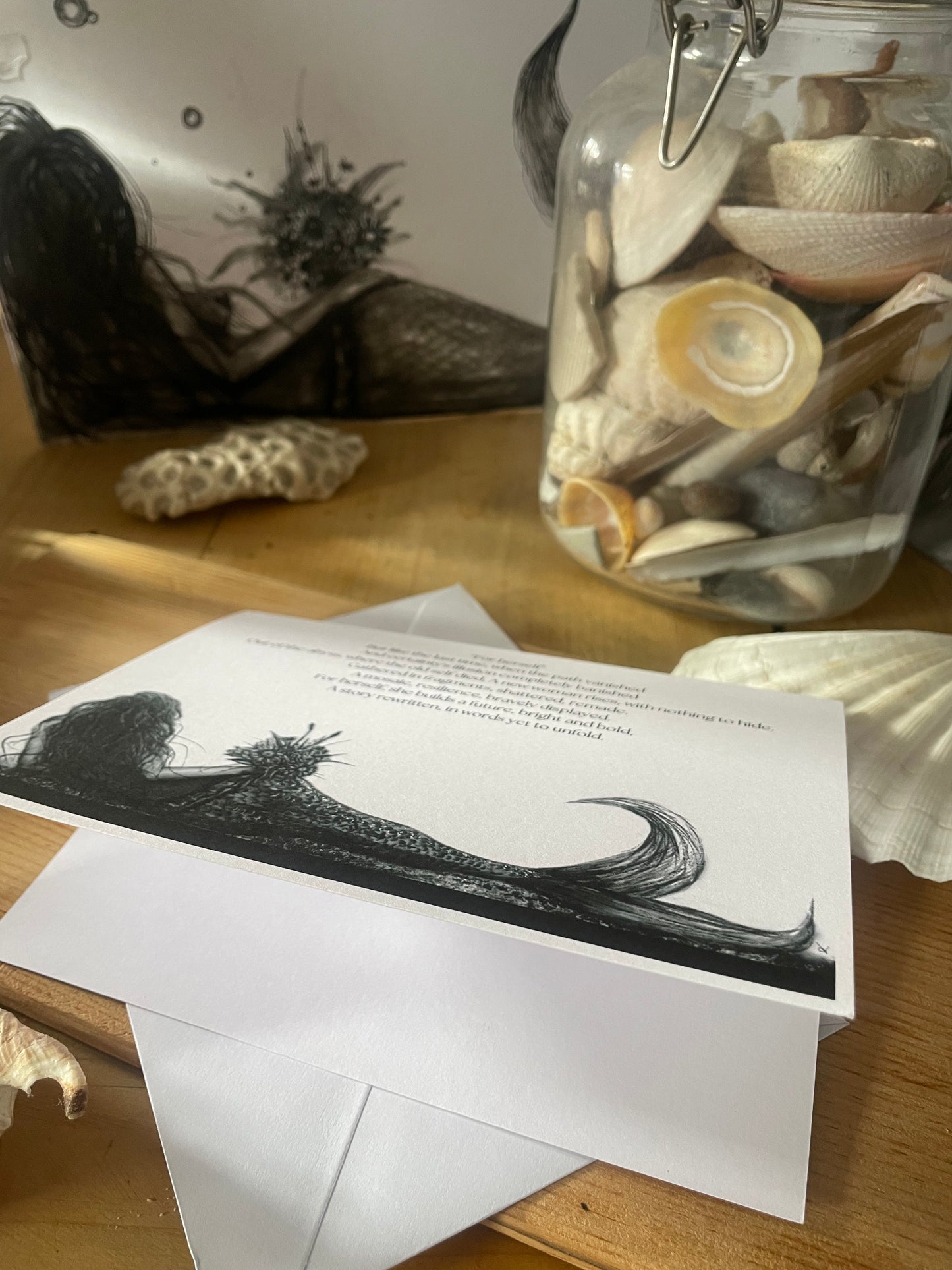 Mermaid Art Card "For Herself" - by Dawn Victoria