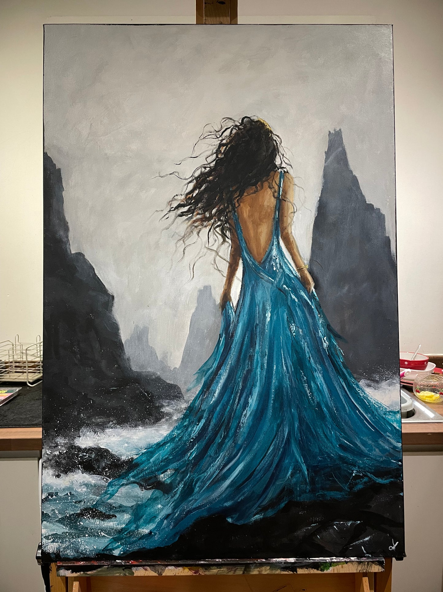 Original Artwork "Beautiful Loneliness" Acrylic Painting on 24 x 36 in canvas