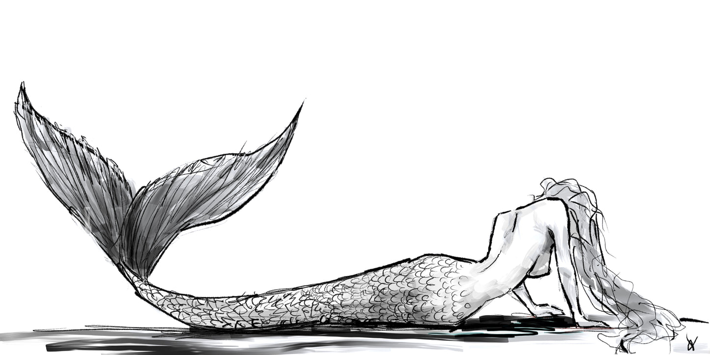 Mermaid Arts Card "And Rest" - by Dawn Victoria