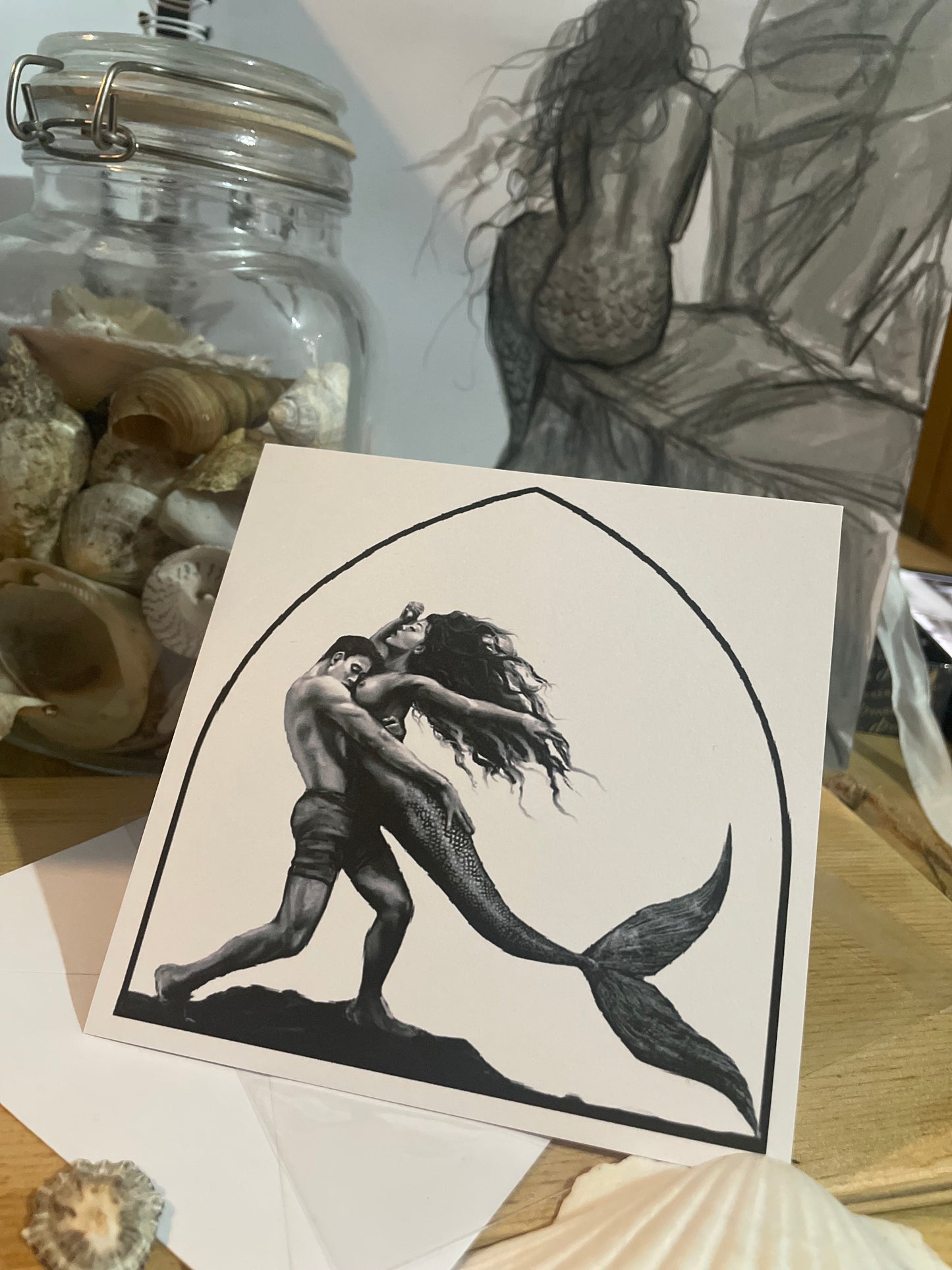 Mermaid Art Card "Divine Love" - by Dawn Victoria