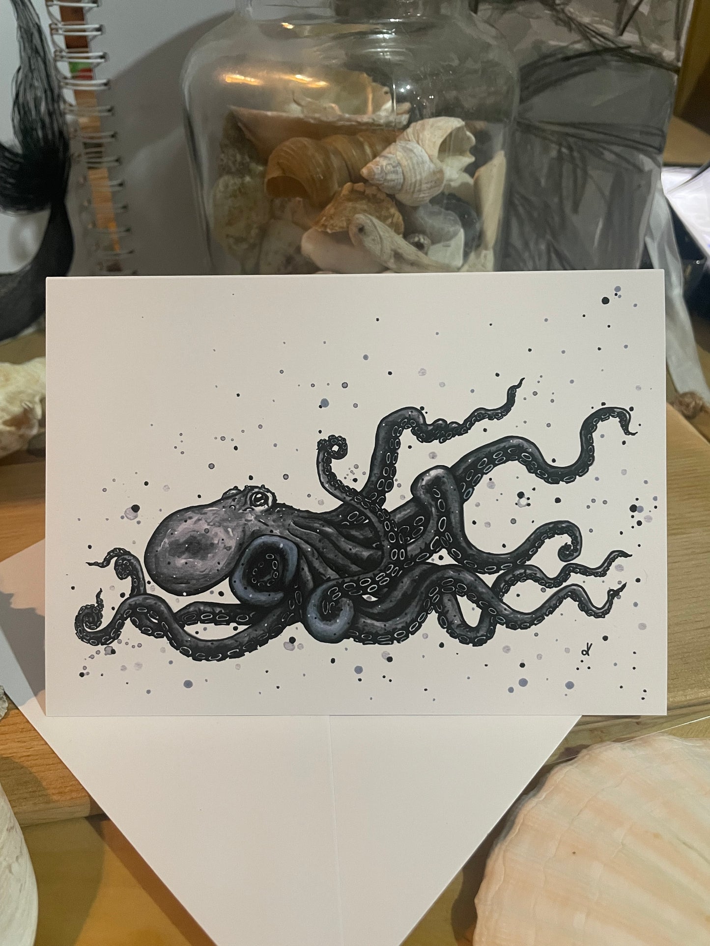 Nautical Art Card "The Mighty Atlantic Octopus" - by Dawn Victoria