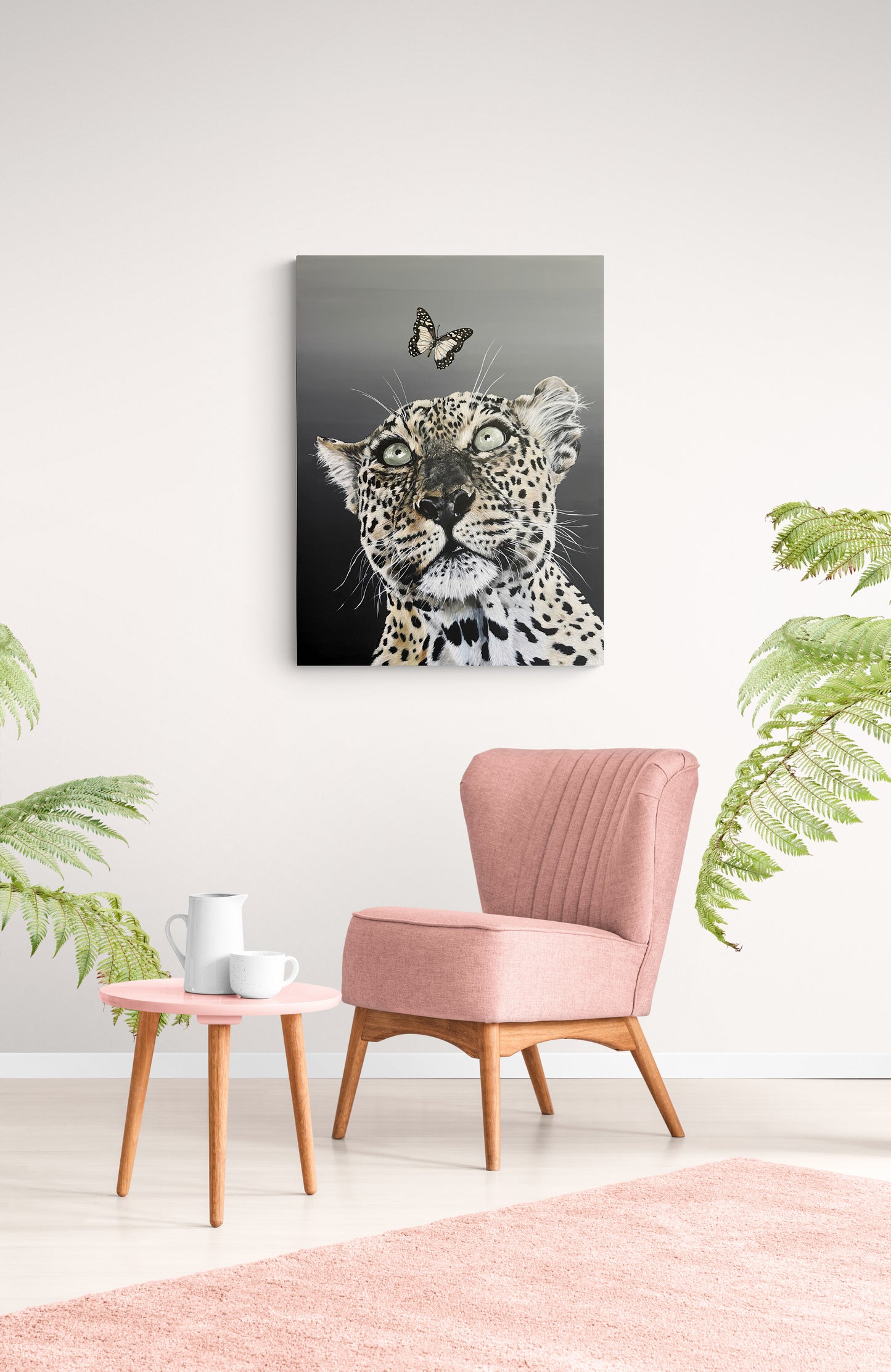 Fine Art Prints "The Lady and the Leopard" Giclée Prints of Leopard and Butterfly