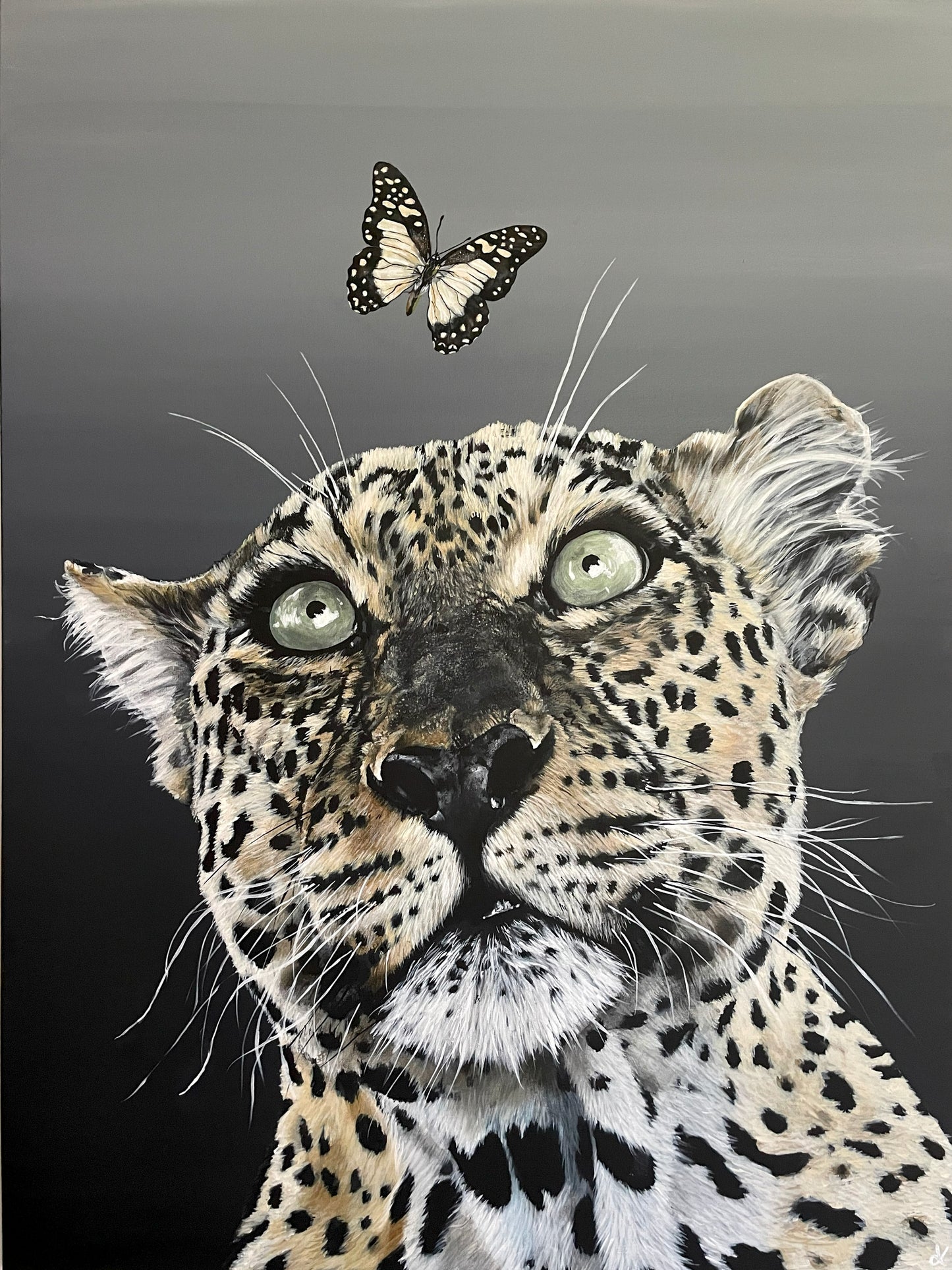 Original Artwork "The Lady and the Leopard" Acrylic on 30 x 40 inch canvas