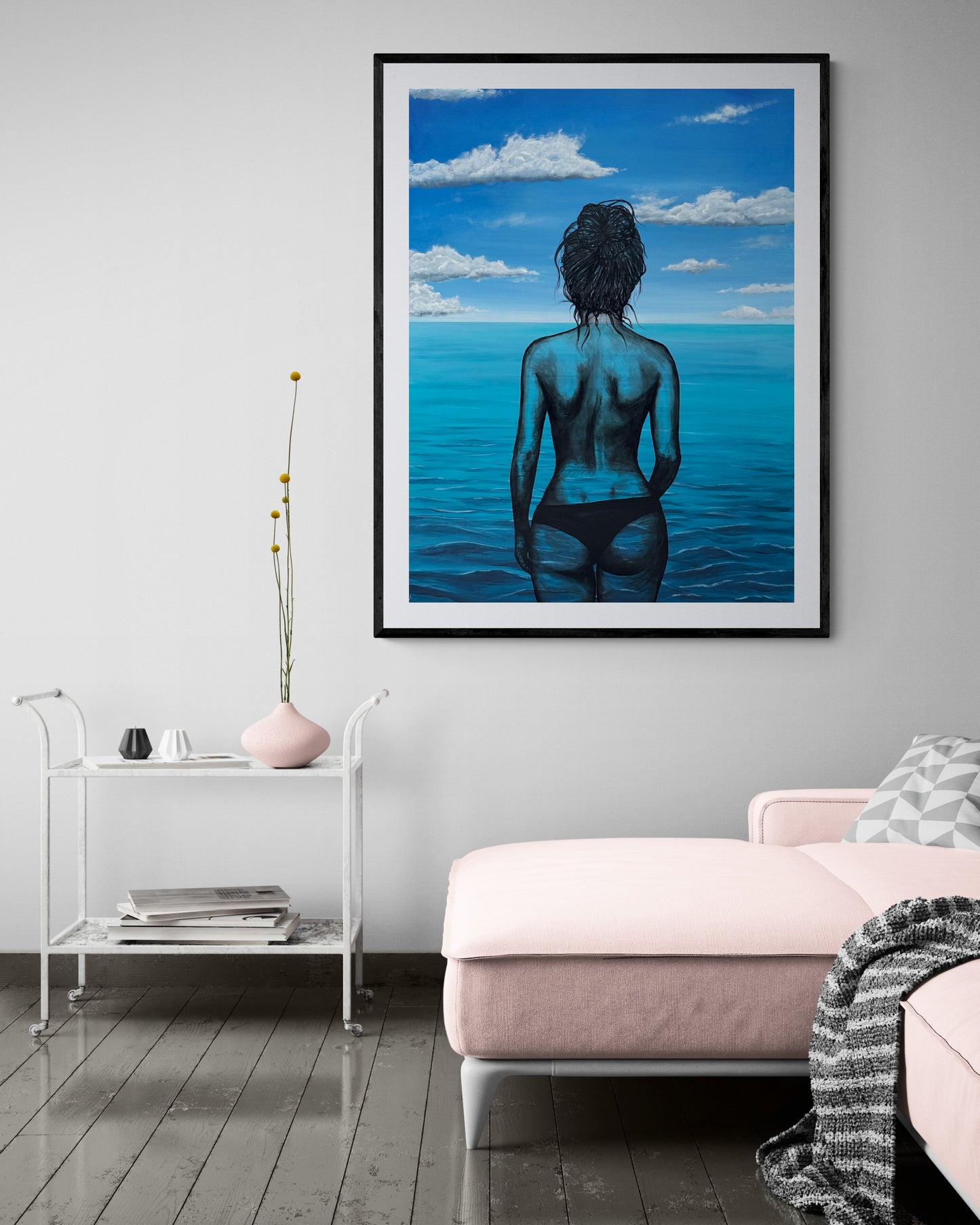 Fine Art Prints "Grateful" by Dawn Victoria, Giclee Prints - Female figure in water, mental health, Seascape, Ocean Scene Art, Open Water