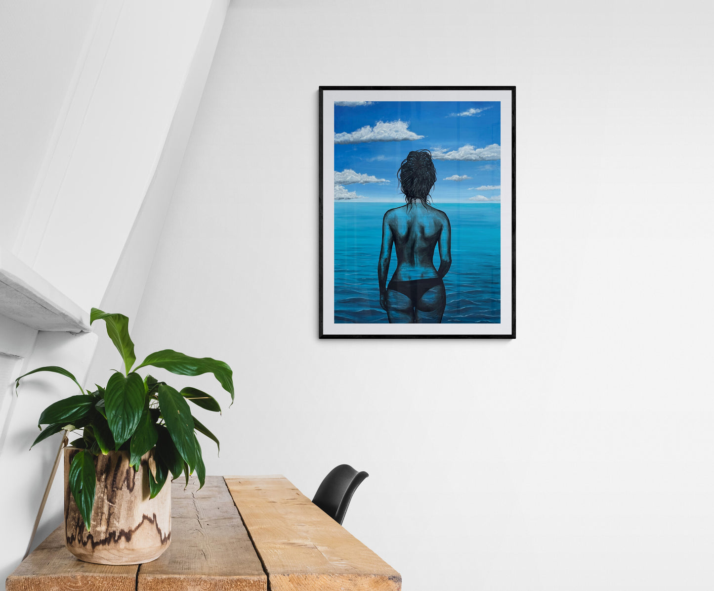 Fine Art Prints "Grateful" by Dawn Victoria, Giclee Prints - Female figure in water, mental health, Seascape, Ocean Scene Art, Open Water