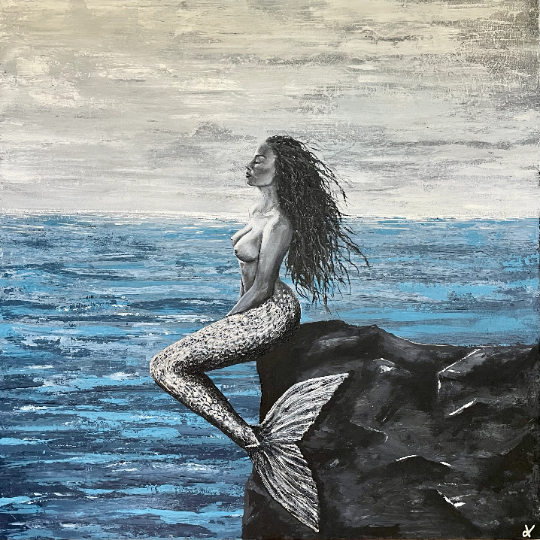 Original Artwork "Here" Metallic acrylic on 100 x 100 cm canvas