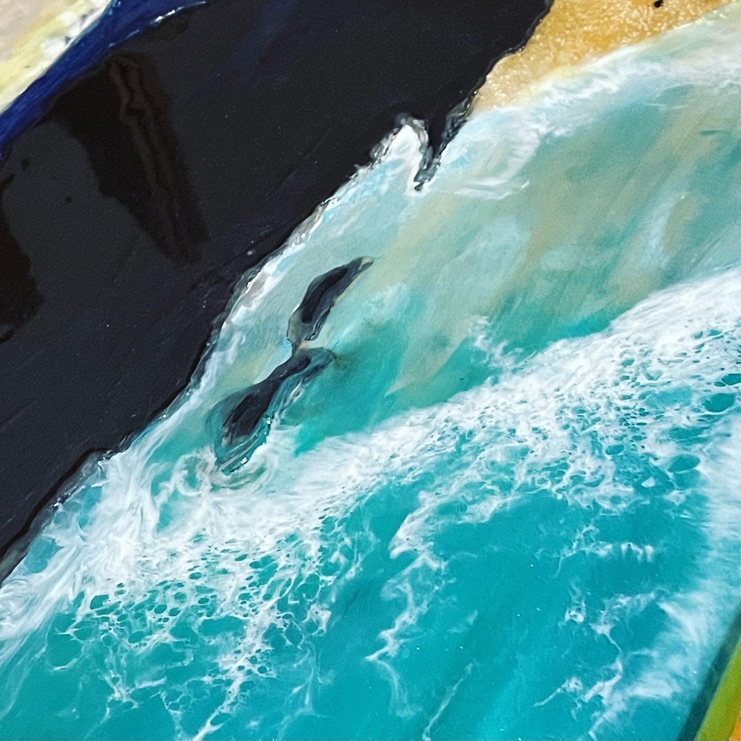 Large Seascape - "Getting Back to Kynance Cove"- Original Artwork, Multimedia Painting +5ft Resin Sea Art
