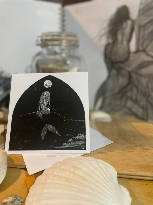 Mermaid Art Card "Divine Moon Maid" - by Dawn Victoria