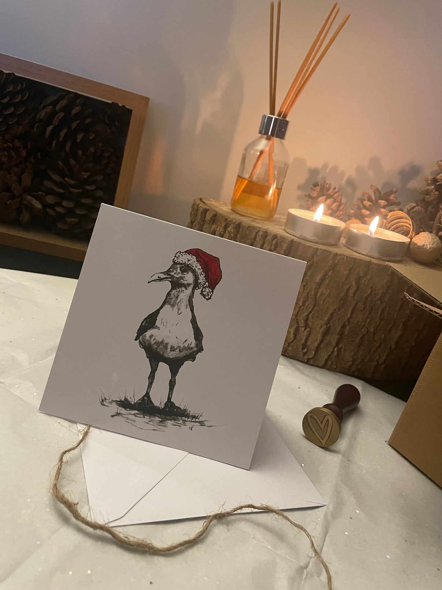 Black White and Red Christmas Cards - Art by Dawn Victoria