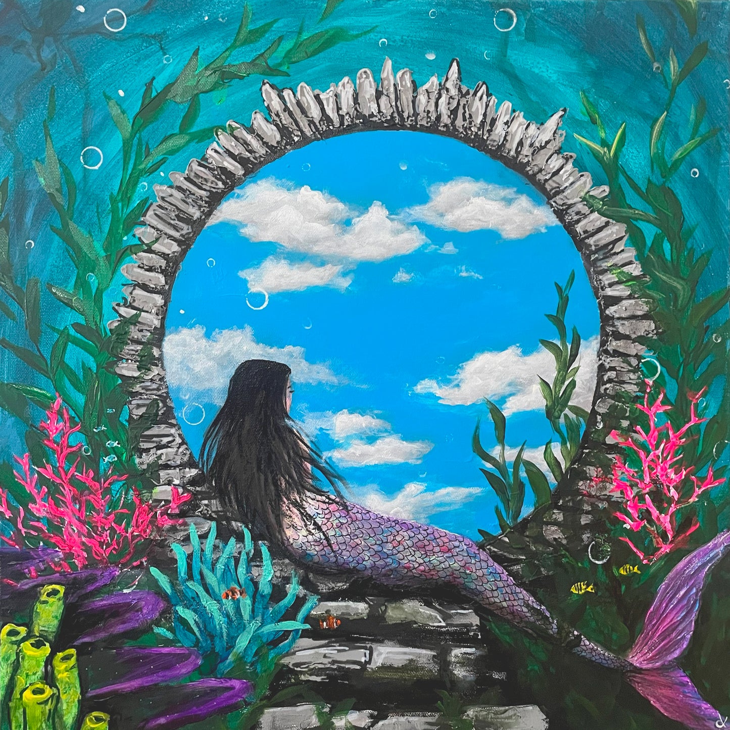 Original Artwork "Another World" Acrylic painting on 50 x 50 cm canvas