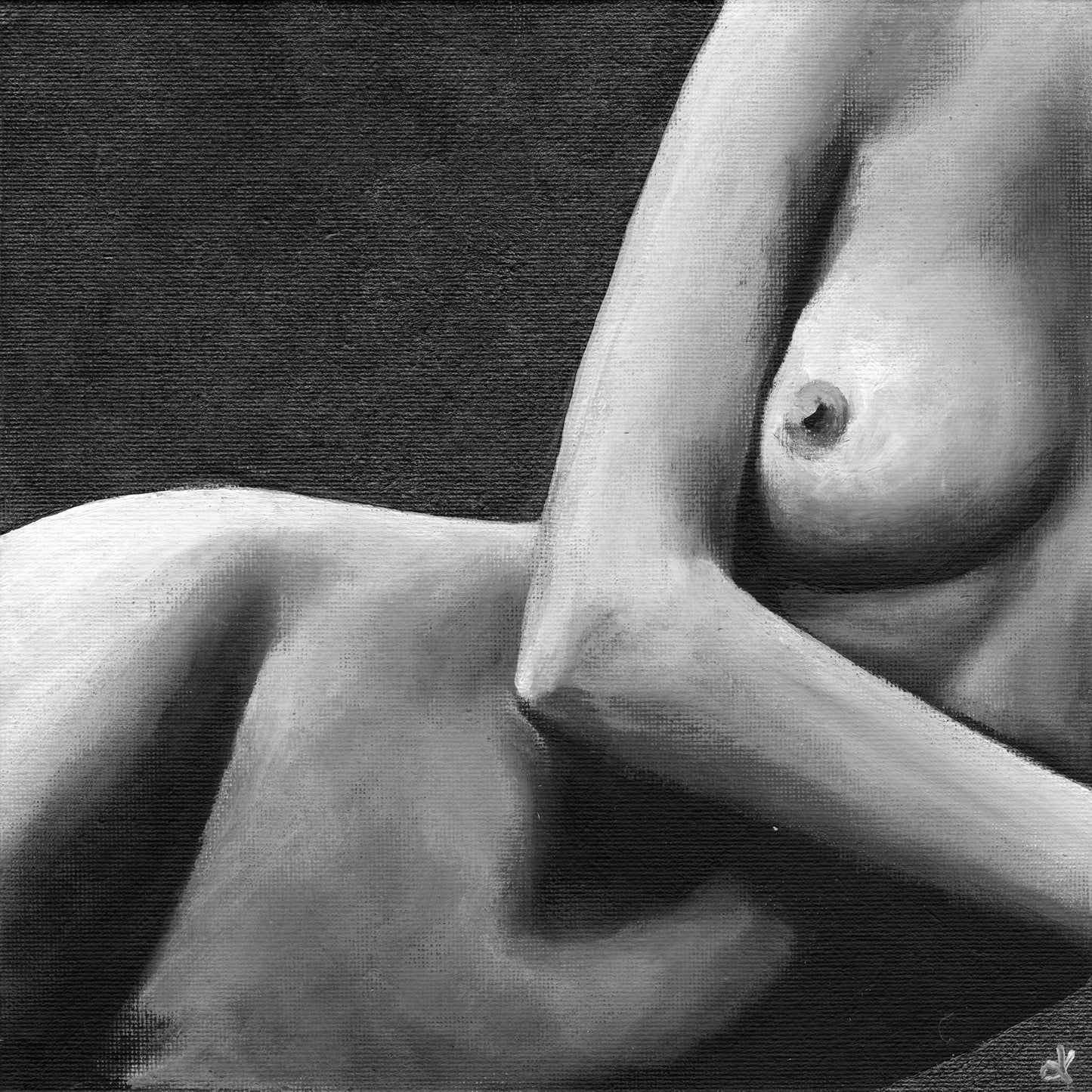 Female Figure Art Prints, Nudes "Darkness and Light" by artist Dawn Victoria - 8x8 or 10x10 inch prints