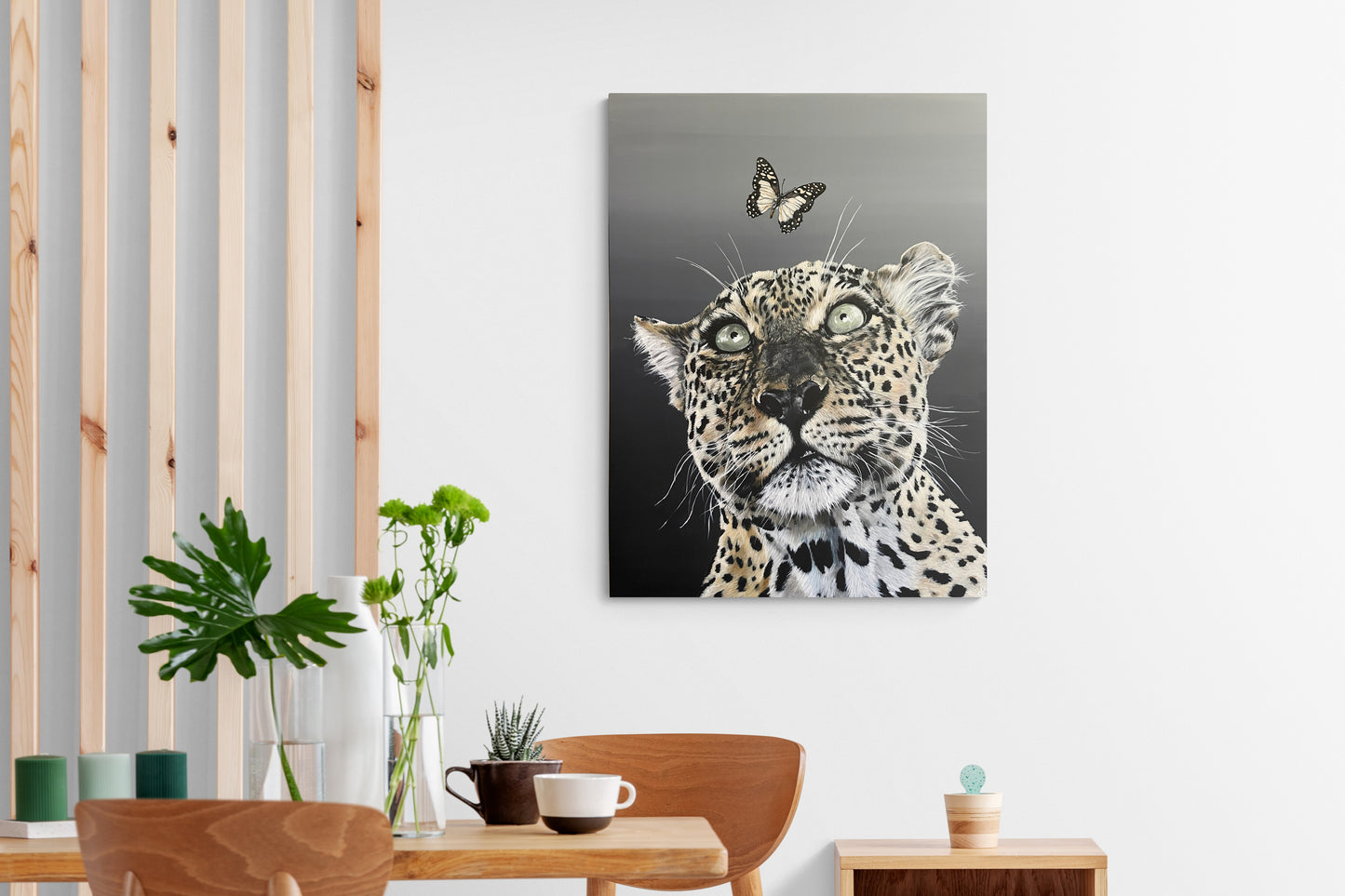 Fine Art Prints "The Lady and the Leopard" Giclée Prints of Leopard and Butterfly