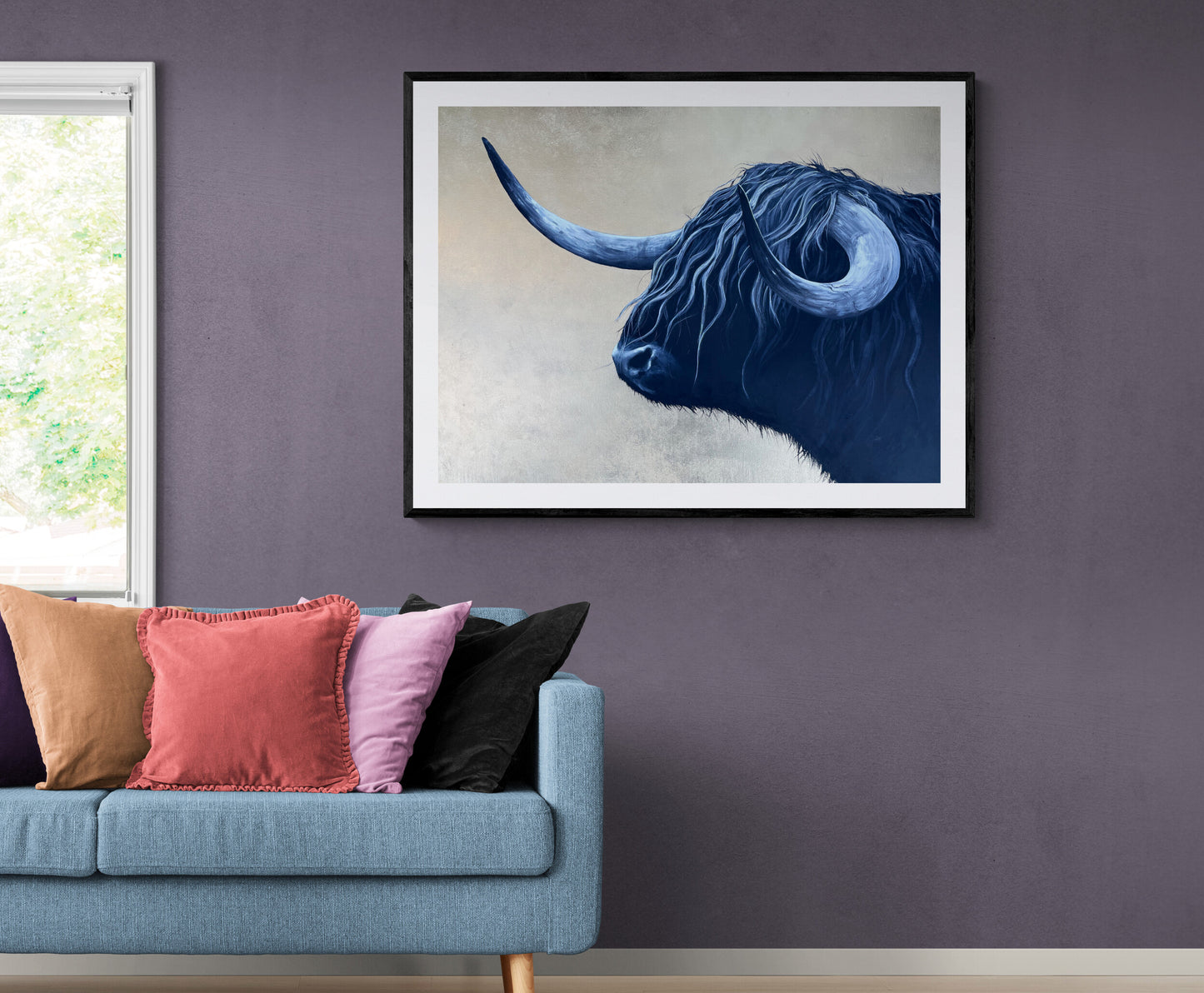 Hand Embellished Fine Art Prints "Boss" Highland Cow painting by Dawn Victoria, Metallic Gold Art Prints, Highland Cattle Coos Lovers