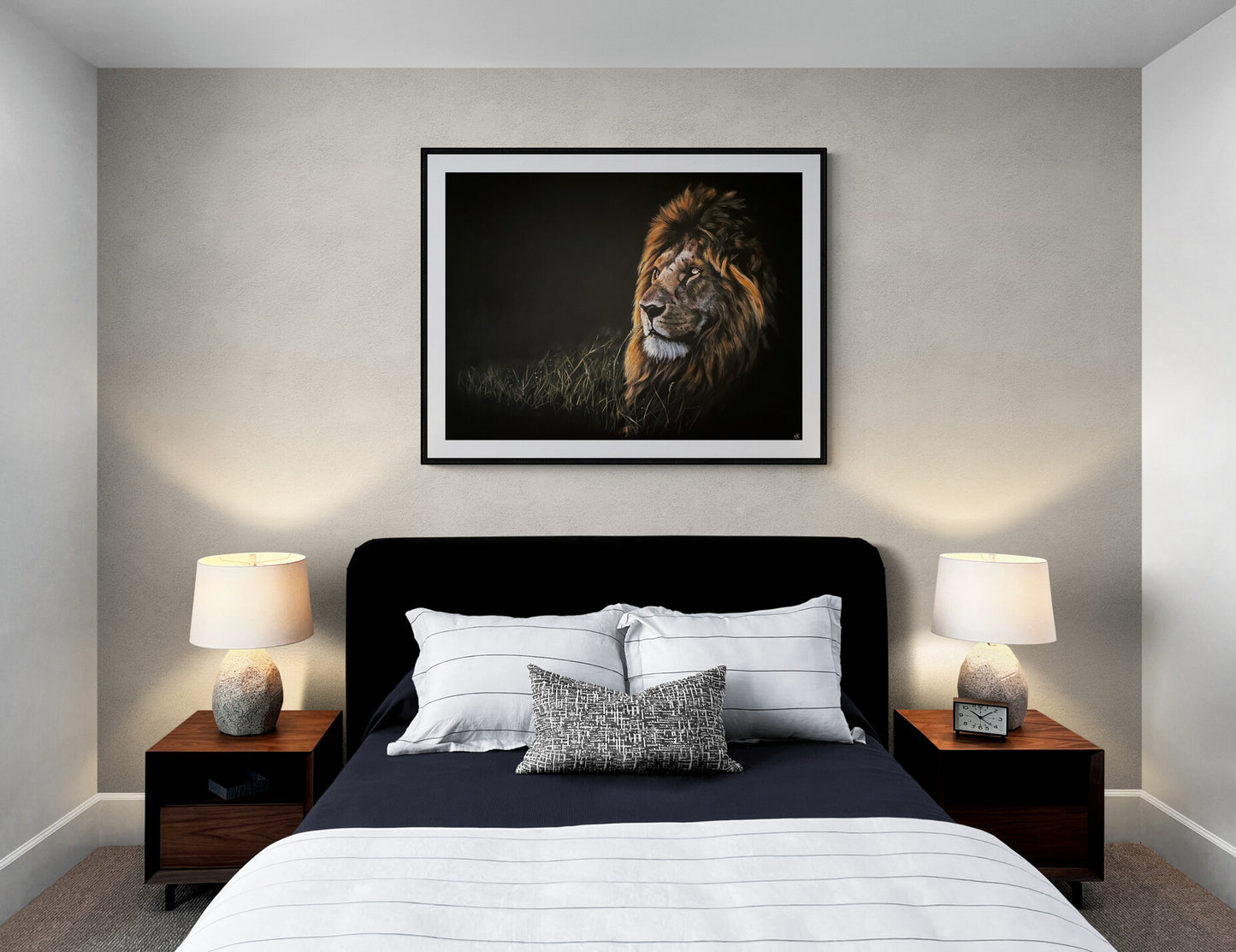 Fine Art Prints "Embers" Giclée Prints of Lion Painting, Male Lion Print