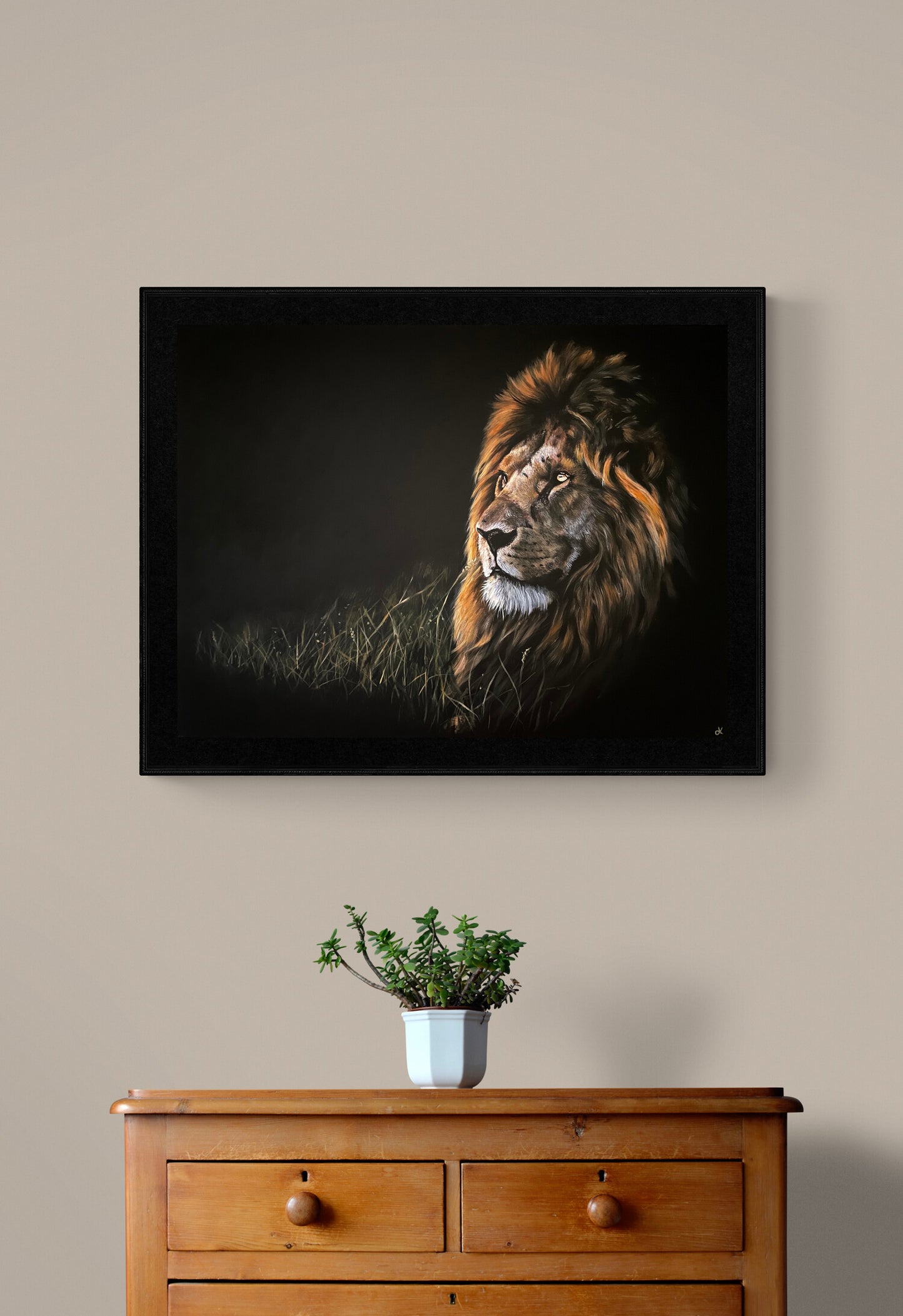 Fine Art Prints "Embers" Giclée Prints of Lion Painting, Male Lion Print