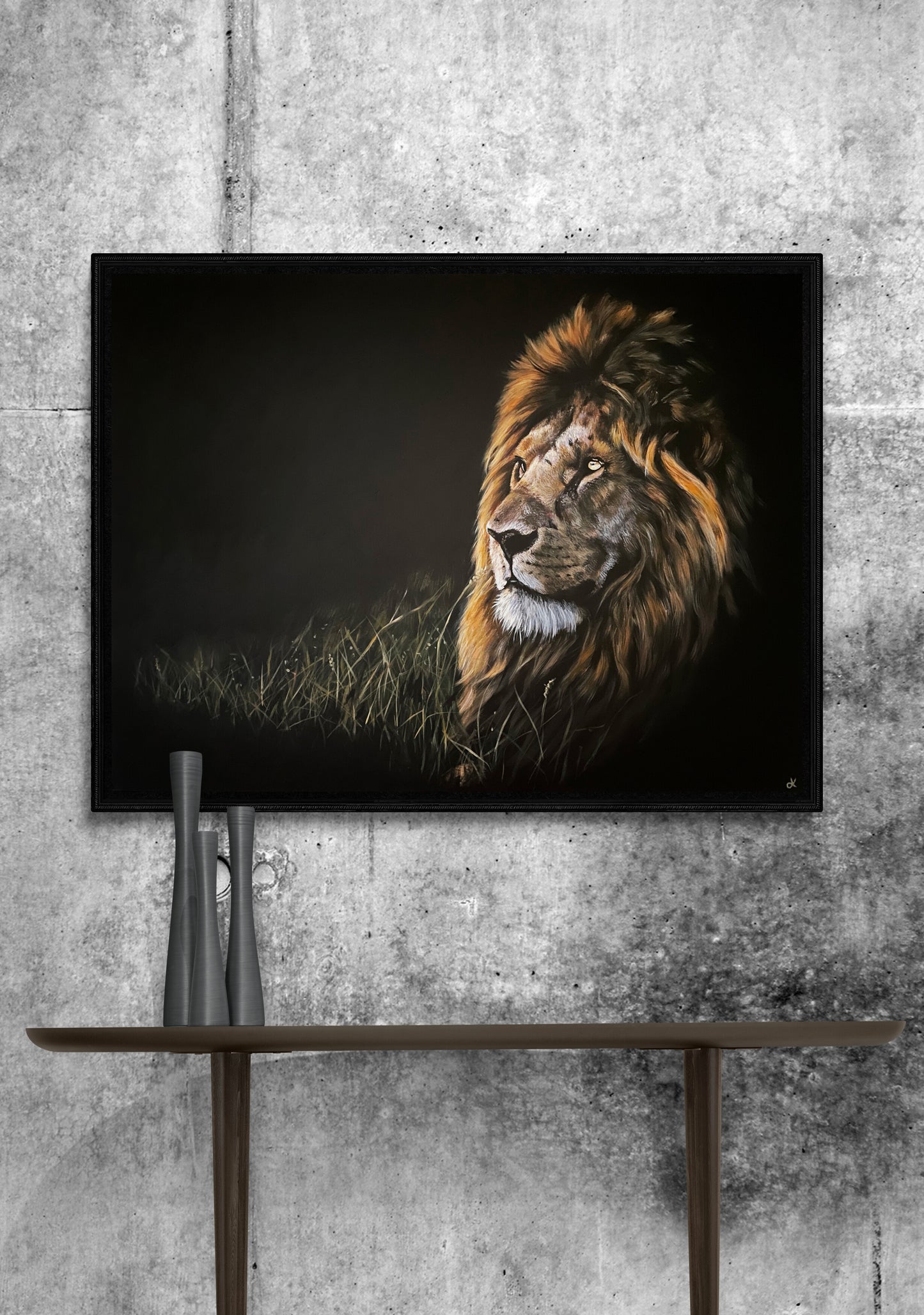 Fine Art Prints "Embers" Giclée Prints of Lion Painting, Male Lion Print