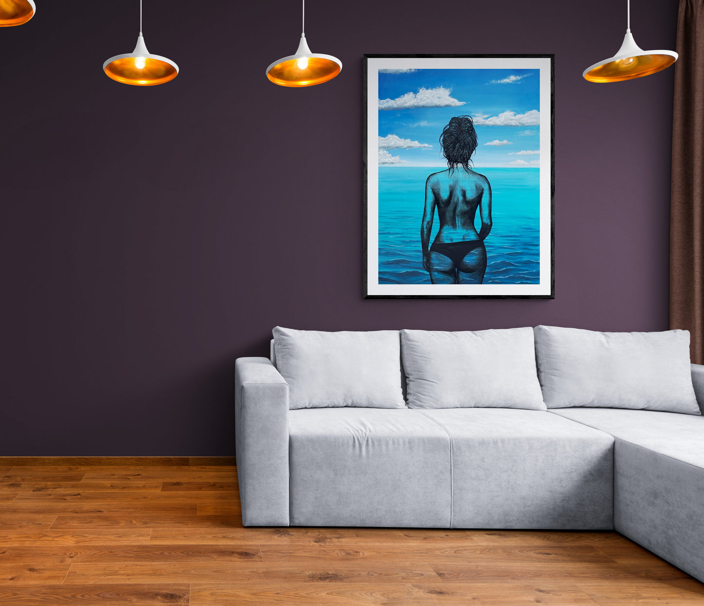 Fine Art Prints "Grateful" by Dawn Victoria, Giclee Prints - Female figure in water, mental health, Seascape, Ocean Scene Art, Open Water