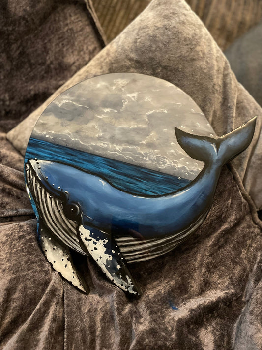 Humpback whale, original Artwork, collectible art, whale painting , resin art, hand painted original wall art